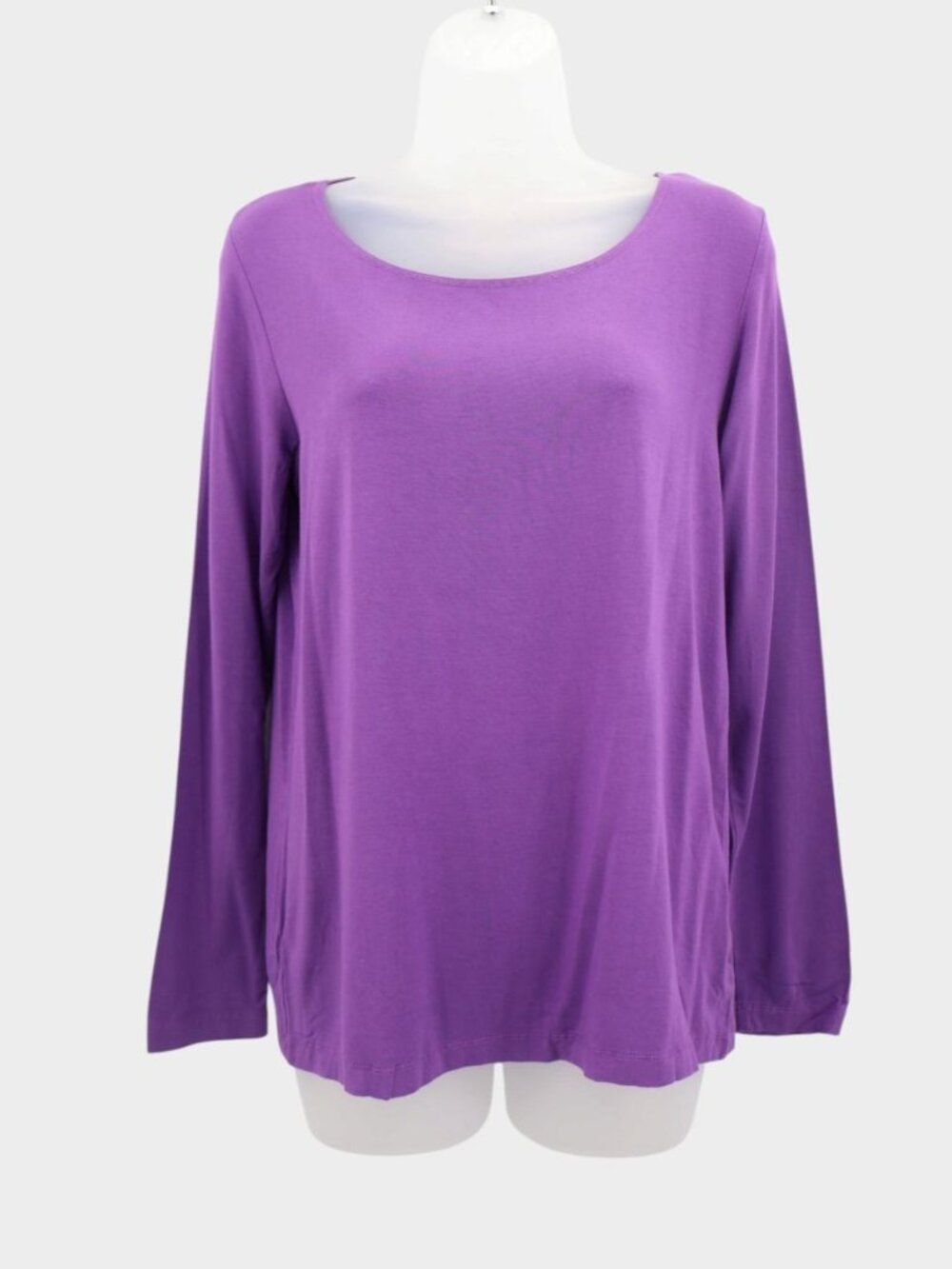 Bryn Walker Purple Long Sleeve Micro Modal Blouse Tunic Top Size Small